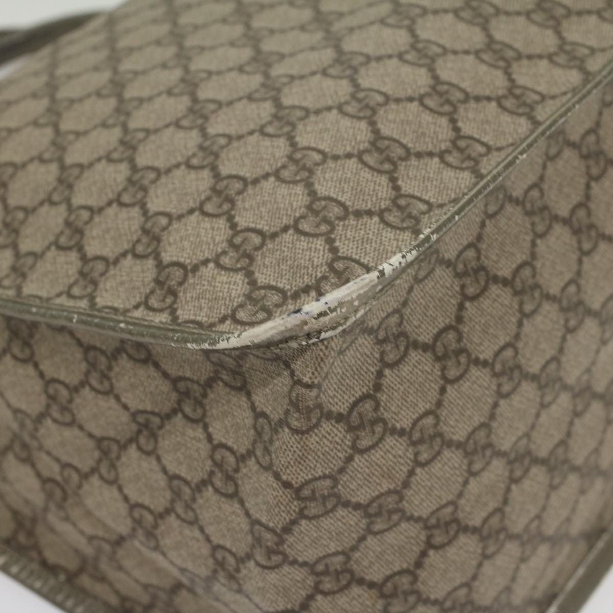 GUCCI GG Supreme Hand Bag PVC Leather Beige 189899 yk9051