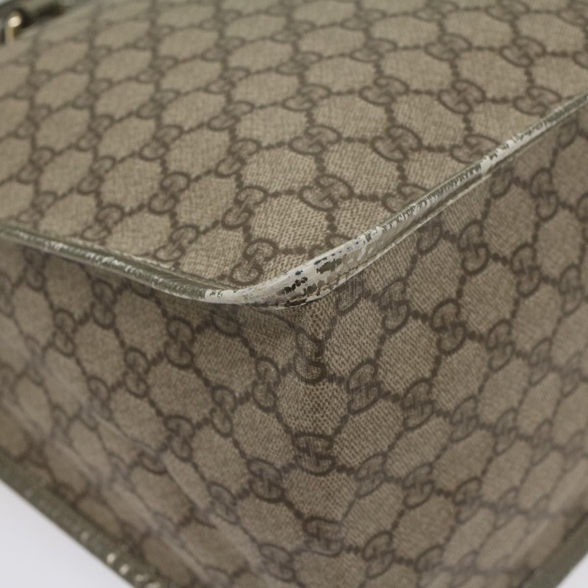 GUCCI GG Supreme Hand Bag PVC Leather Beige 189899 yk9051