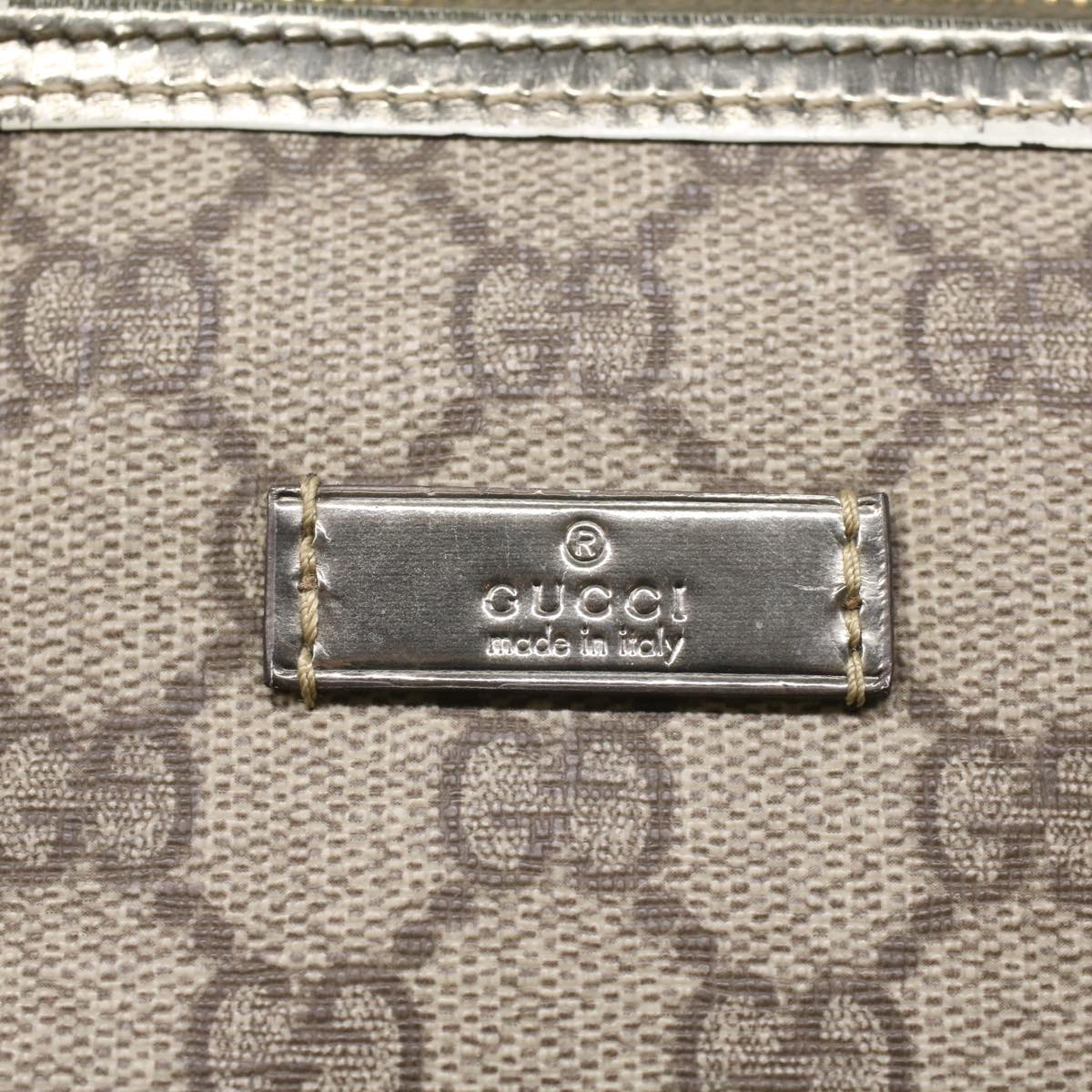 GUCCI GG Supreme Hand Bag PVC Leather Beige 189899 yk9051