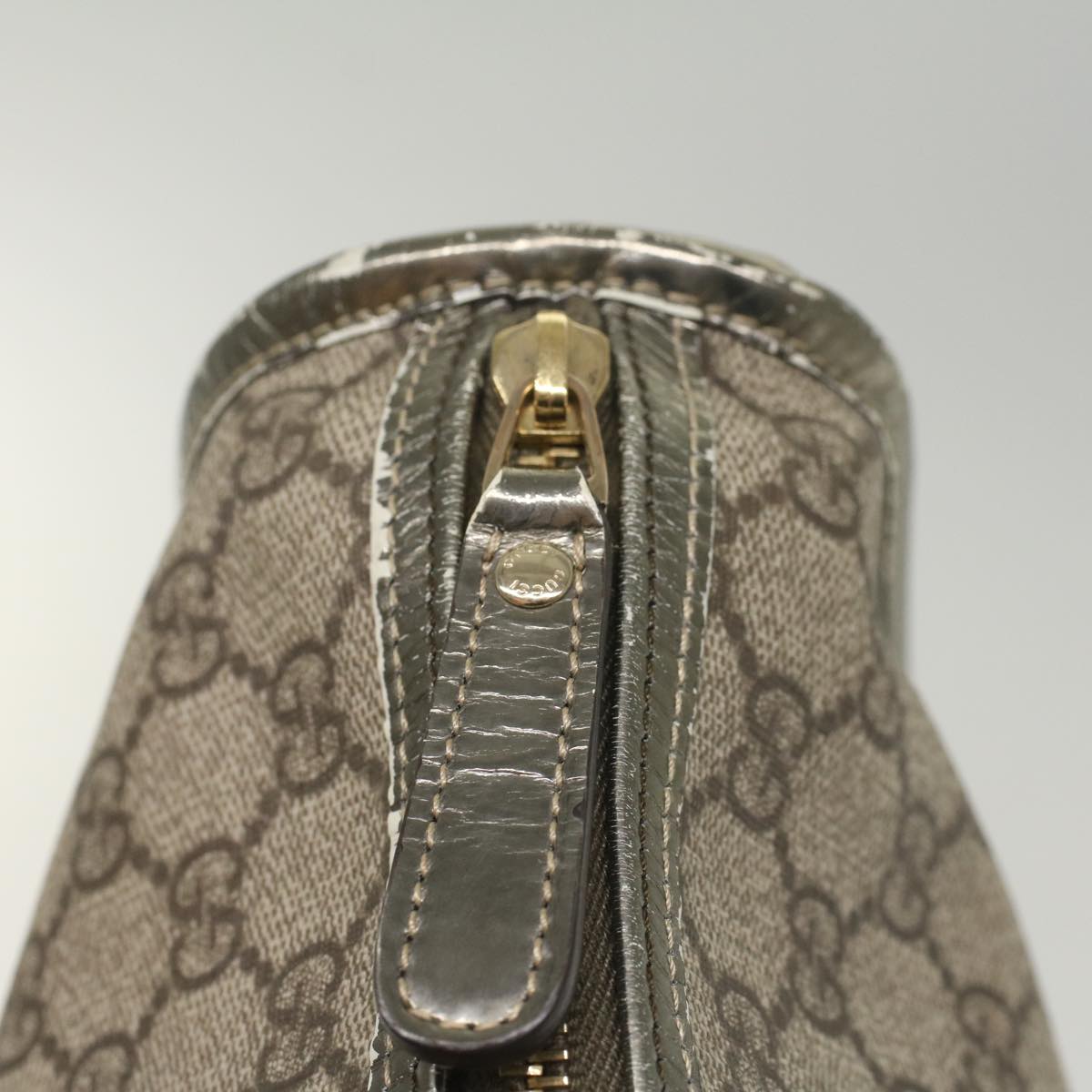 GUCCI GG Supreme Hand Bag PVC Leather Beige 189899 yk9051