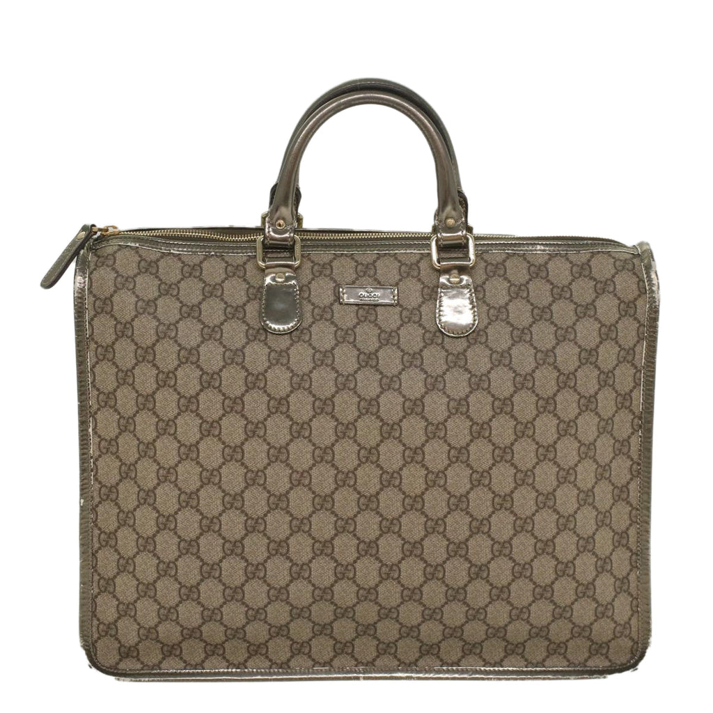 GUCCI GG Supreme Hand Bag PVC Leather Beige 189899 yk9051
