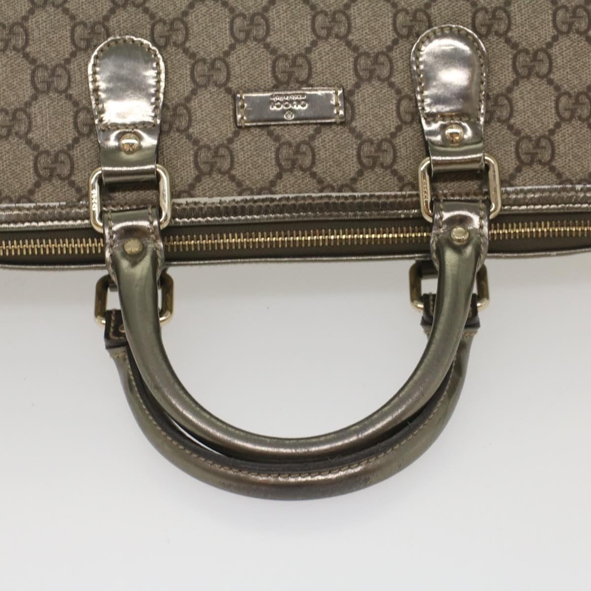 GUCCI GG Supreme Hand Bag PVC Leather Beige 189899 yk9051