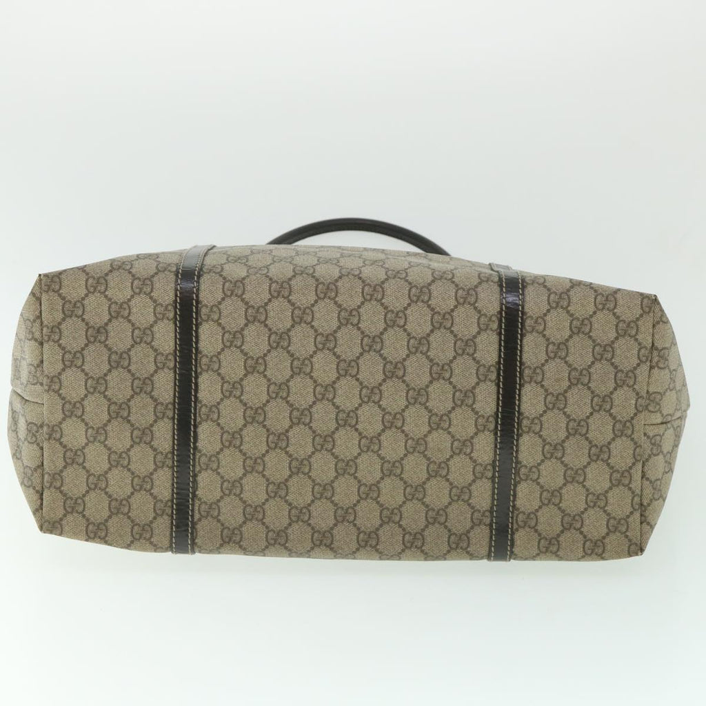 GUCCI GG Supreme Tote Bag PVC Leather Beige 197954 yk9076