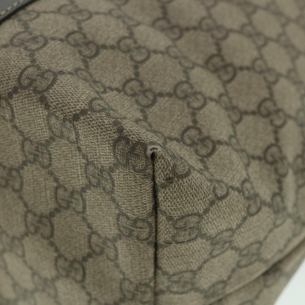 GUCCI GG Supreme Tote Bag PVC Leather Beige 197954 yk9076