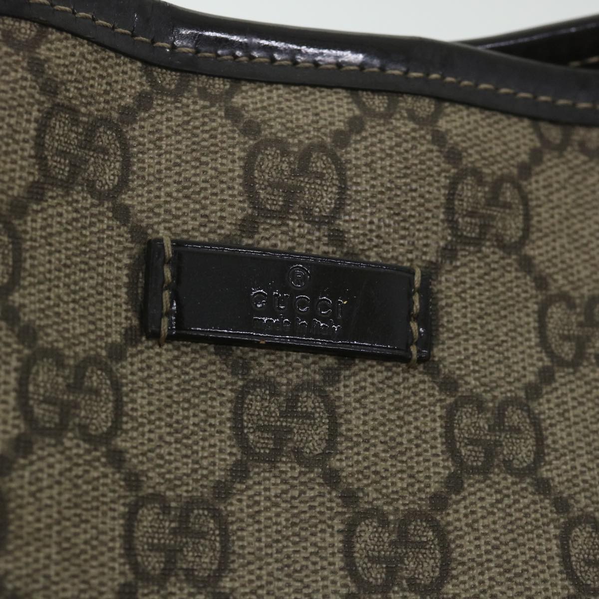 GUCCI GG Supreme Tote Bag PVC Leather Beige 197954 yk9076