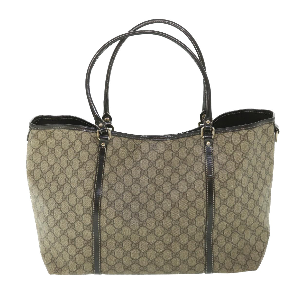 GUCCI GG Supreme Tote Bag PVC Leather Beige 197954 yk9076