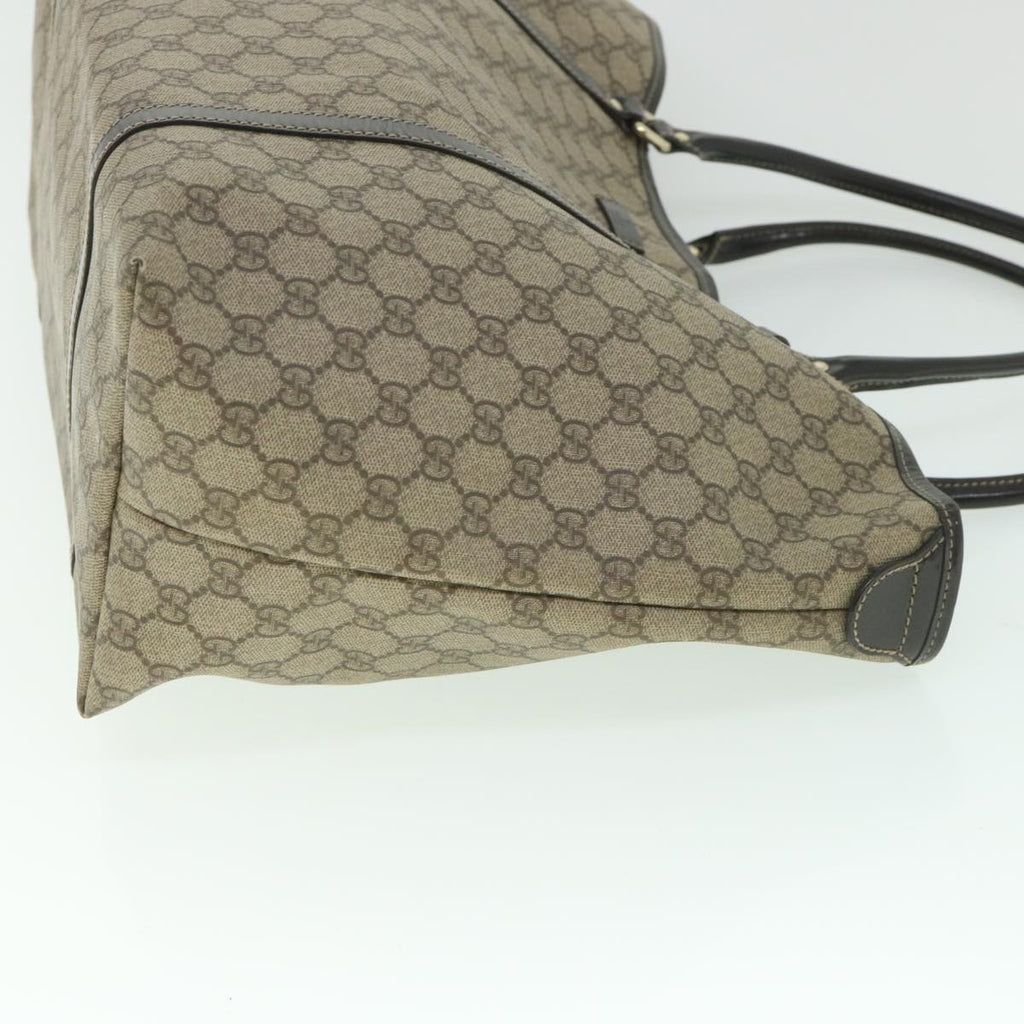 GUCCI GG Supreme Tote Bag PVC Leather Beige 197954 yk9076