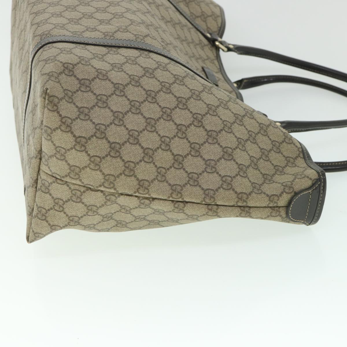GUCCI GG Supreme Tote Bag PVC Leather Beige 197954 yk9076