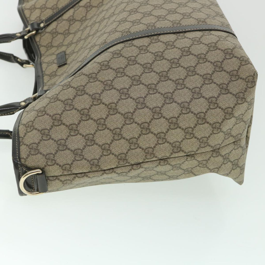 GUCCI GG Supreme Tote Bag PVC Leather Beige 197954 yk9076