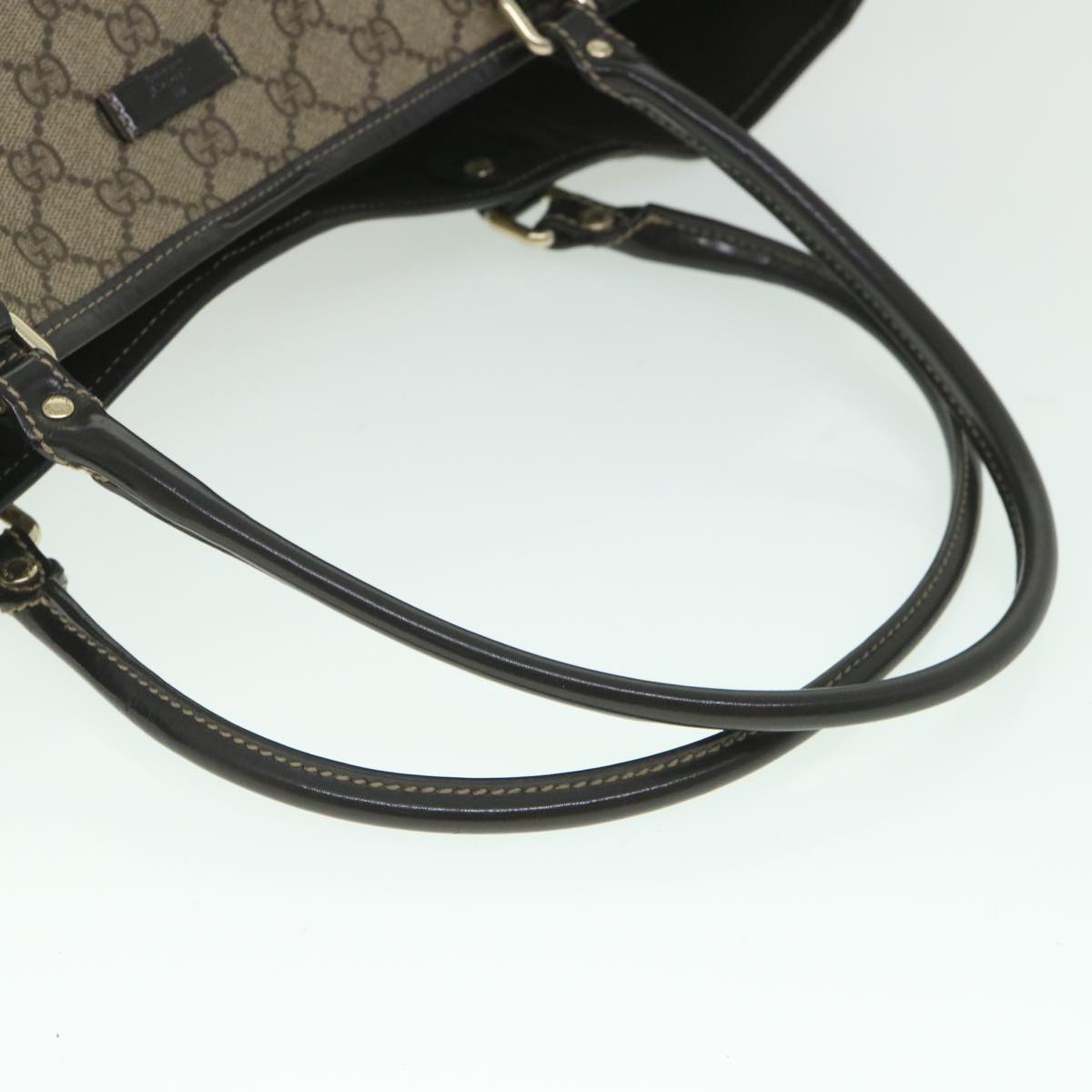 GUCCI GG Supreme Tote Bag PVC Leather Beige 197954 yk9076