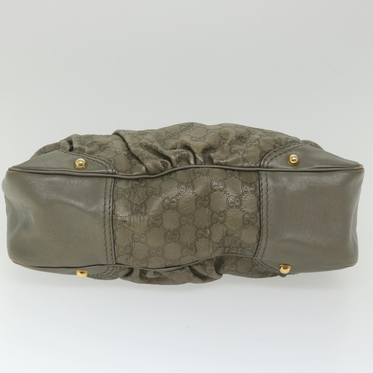 GUCCI Guccissima GG Canvas Shoulder Bag Leather Brown 211966 yk9084
