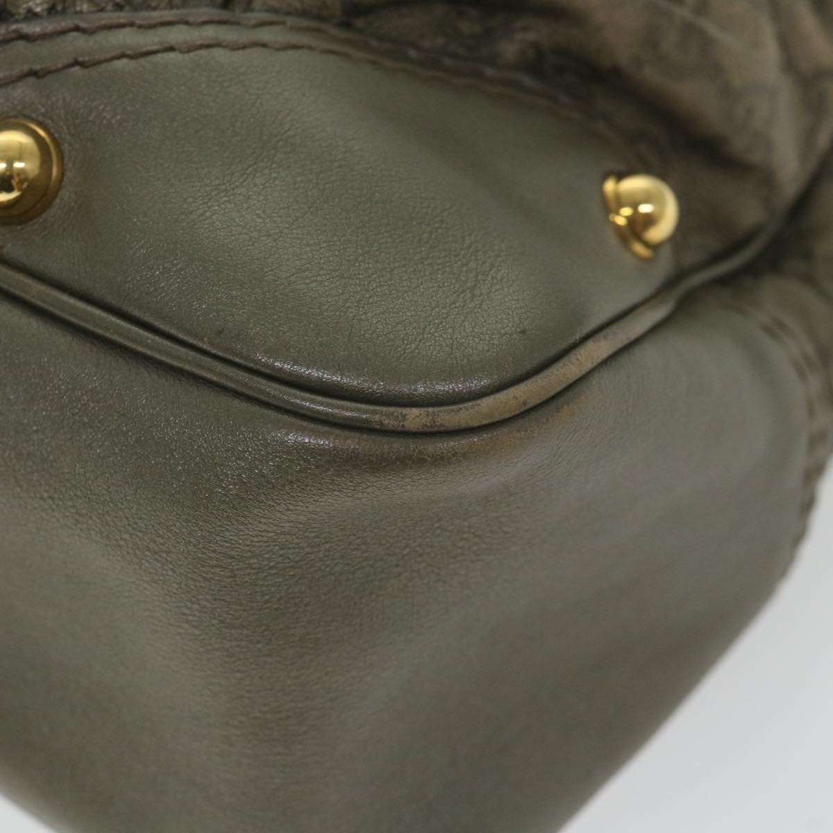 GUCCI Guccissima GG Canvas Shoulder Bag Leather Brown 211966 yk9084