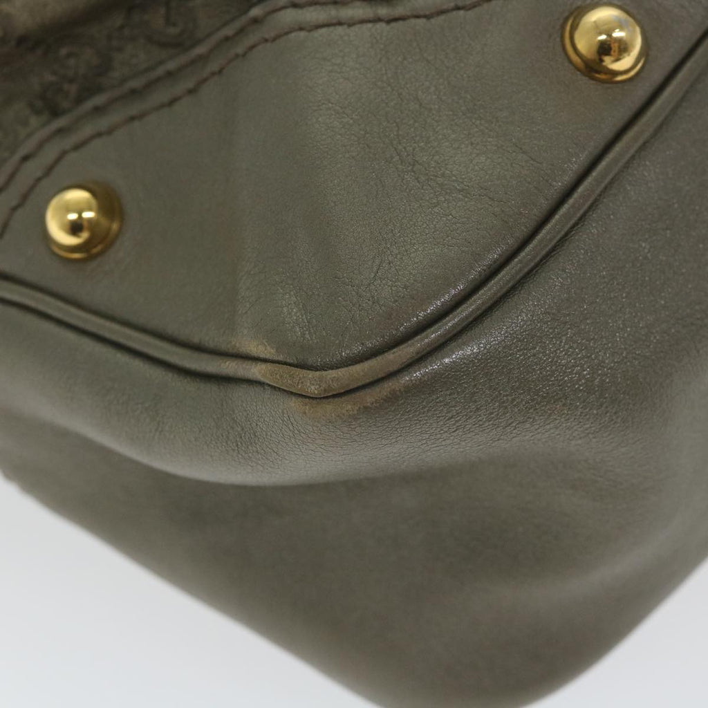 GUCCI Guccissima GG Canvas Shoulder Bag Leather Brown 211966 yk9084