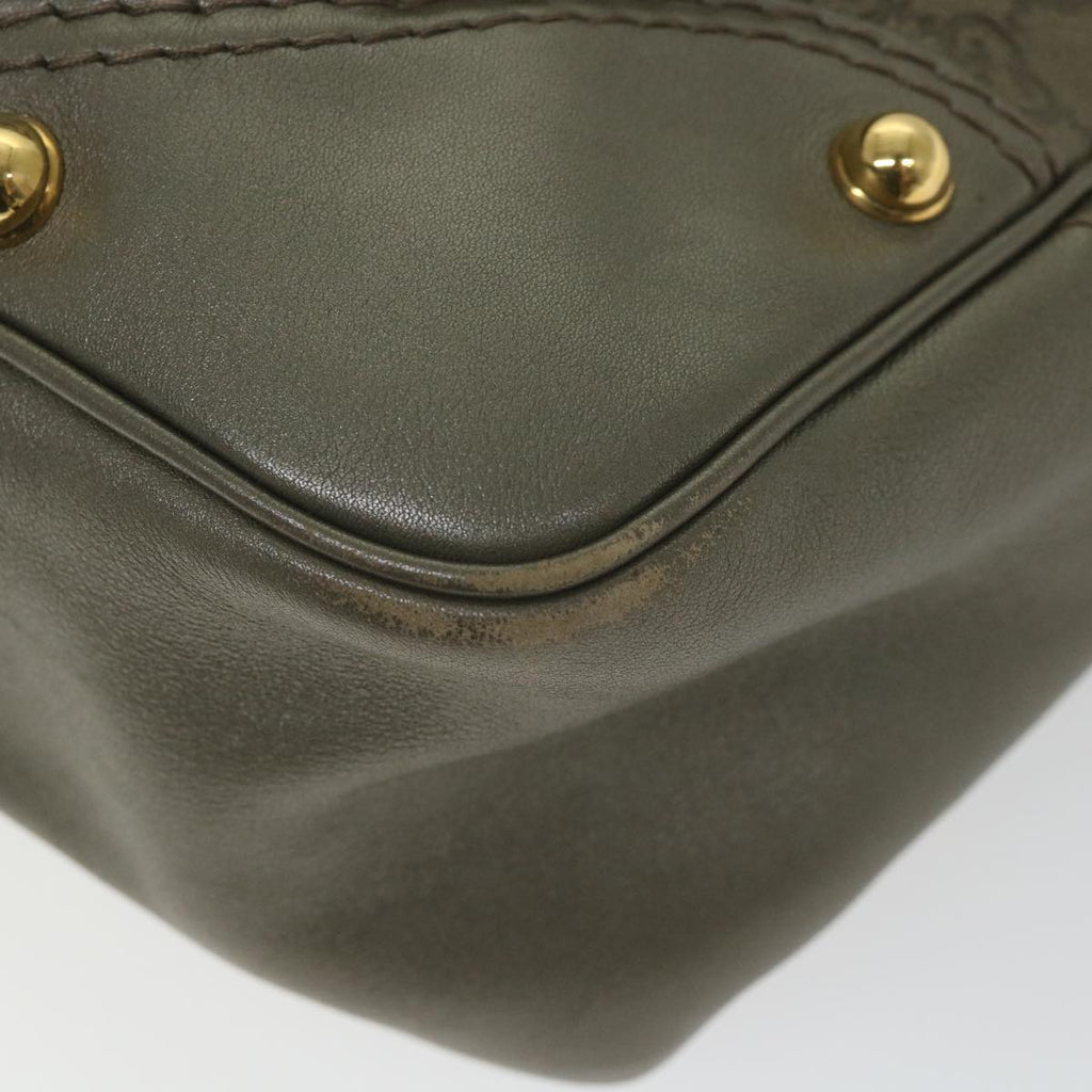 GUCCI Guccissima GG Canvas Shoulder Bag Leather Brown 211966 yk9084
