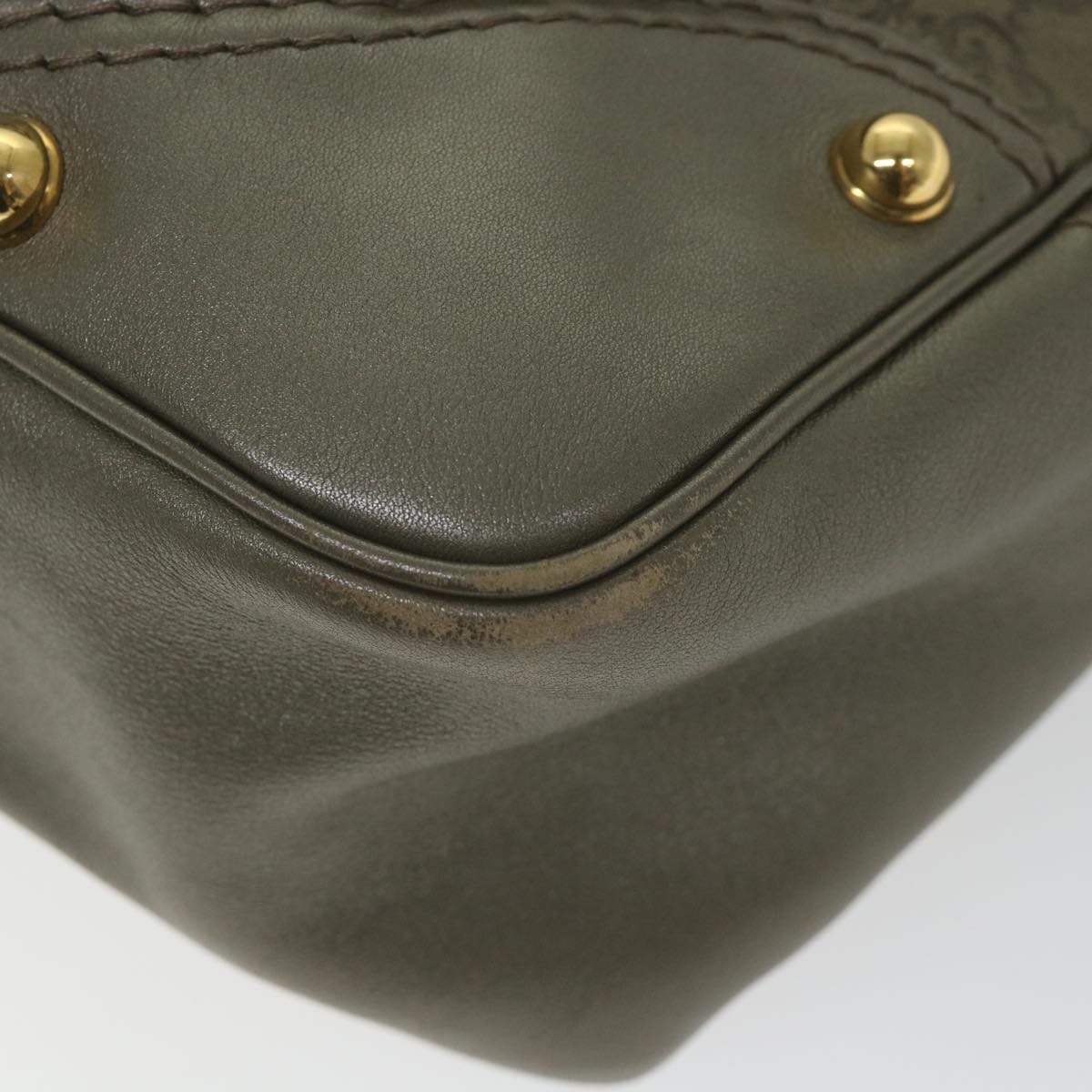 GUCCI Guccissima GG Canvas Shoulder Bag Leather Brown 211966 yk9084