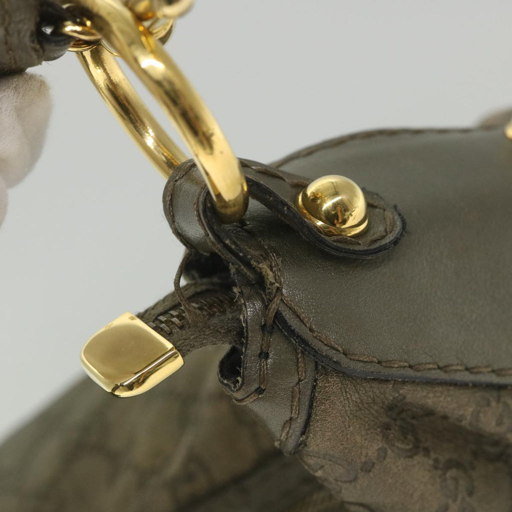 GUCCI Guccissima GG Canvas Shoulder Bag Leather Brown 211966 yk9084