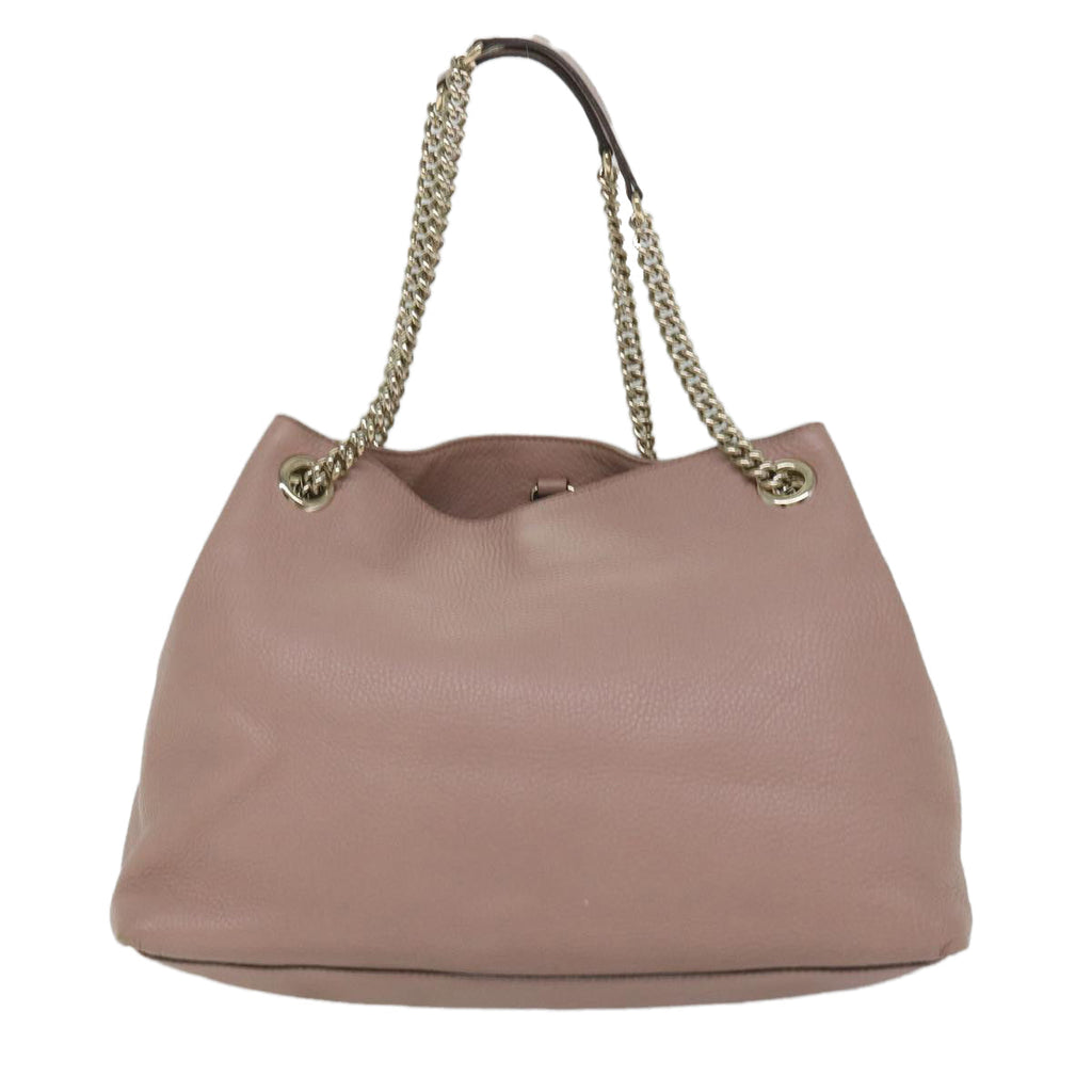 GUCCI Soho Chain Shoulder Bag Leather Pink 308982 yk9135