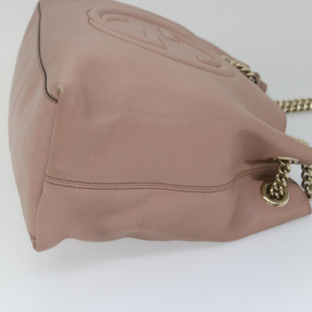 GUCCI Soho Chain Shoulder Bag Leather Pink 308982 yk9135