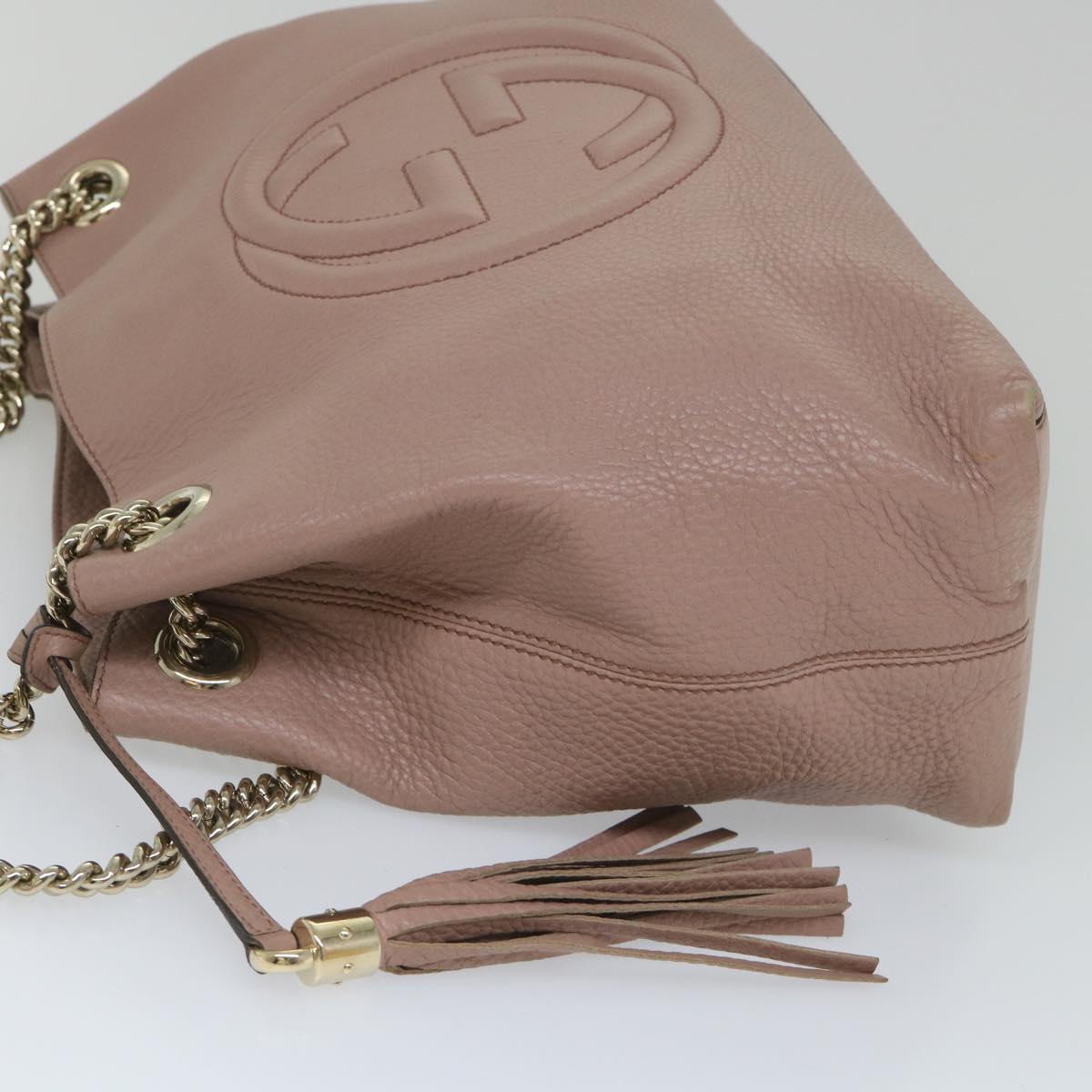 GUCCI Soho Chain Shoulder Bag Leather Pink 308982 yk9135