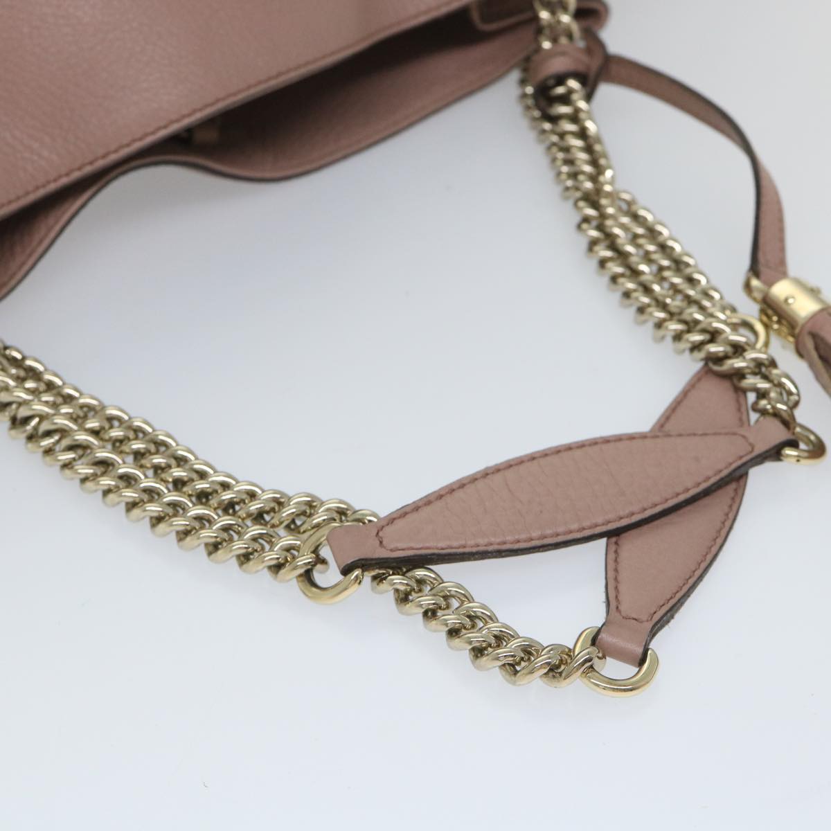 GUCCI Soho Chain Shoulder Bag Leather Pink 308982 yk9135
