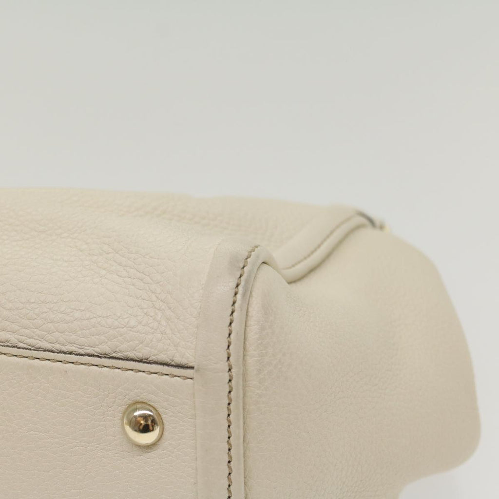 GUCCI Soho Hand Bag Leather 2way White 336751 yk9136