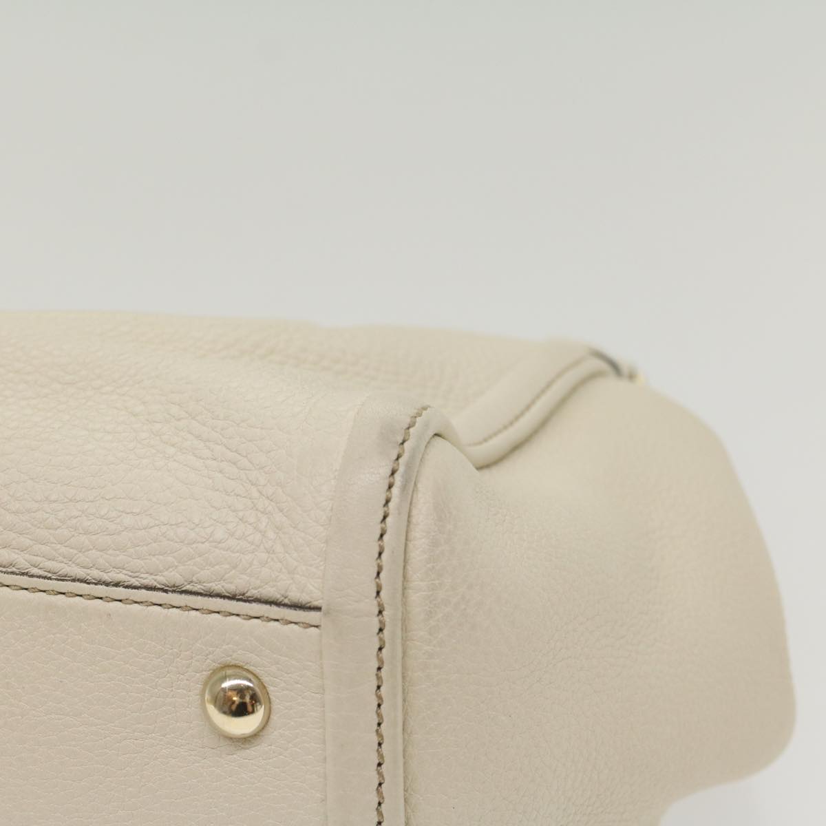 GUCCI Soho Hand Bag Leather 2way White 336751 yk9136