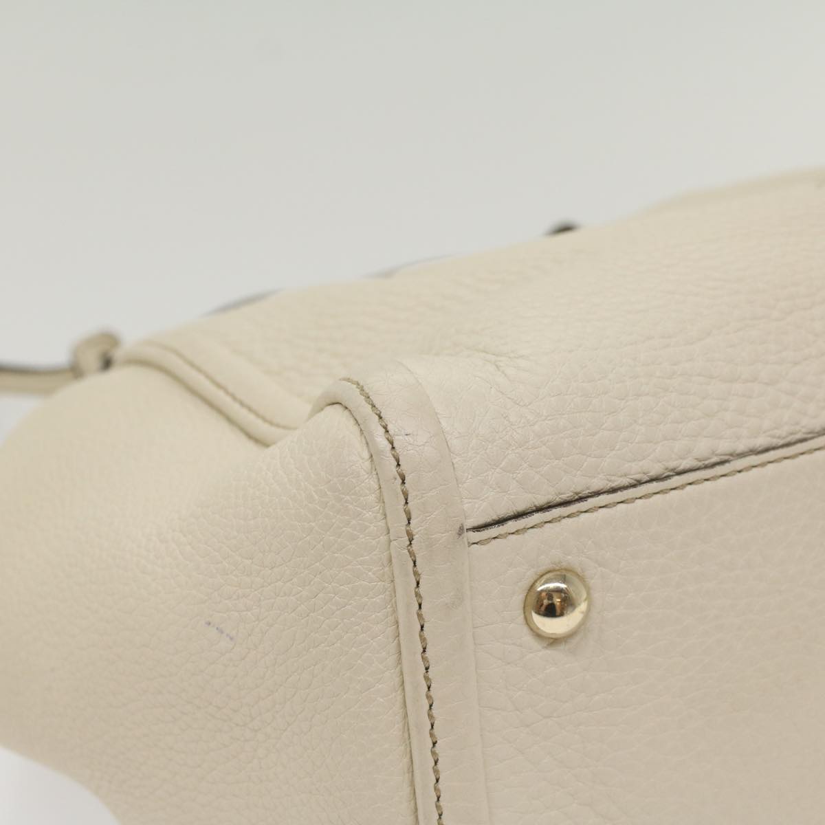 GUCCI Soho Hand Bag Leather 2way White 336751 yk9136