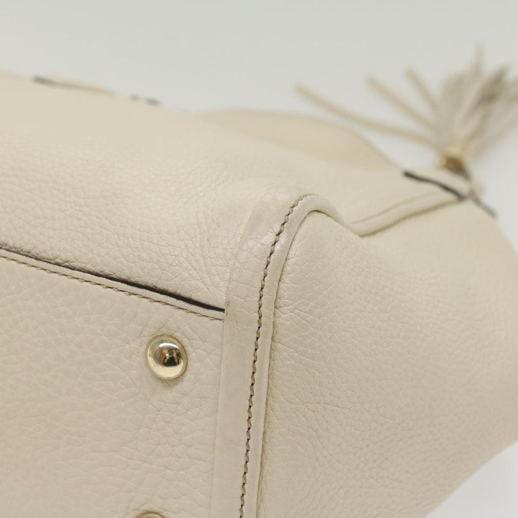 GUCCI Soho Hand Bag Leather 2way White 336751 yk9136
