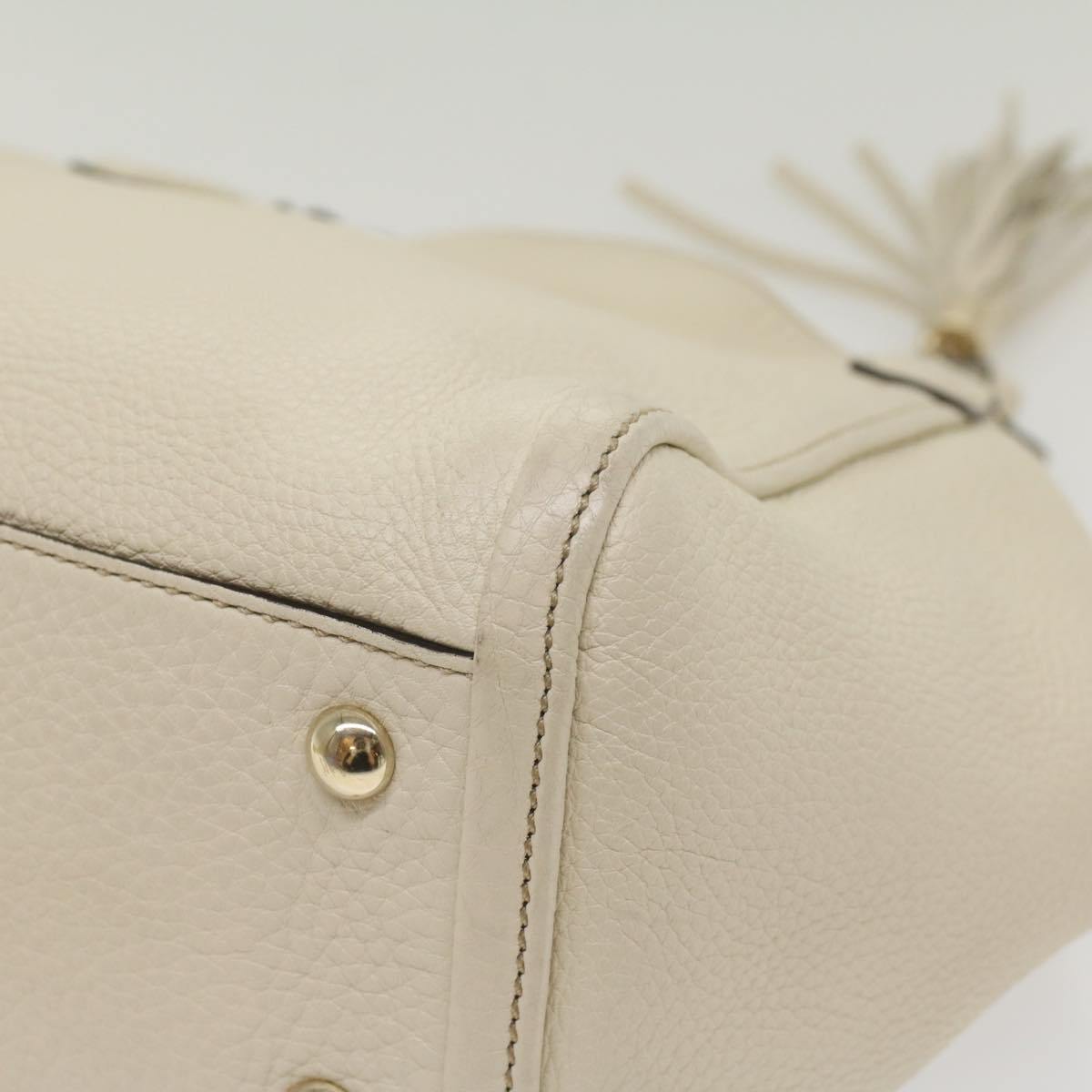 GUCCI Soho Hand Bag Leather 2way White 336751 yk9136