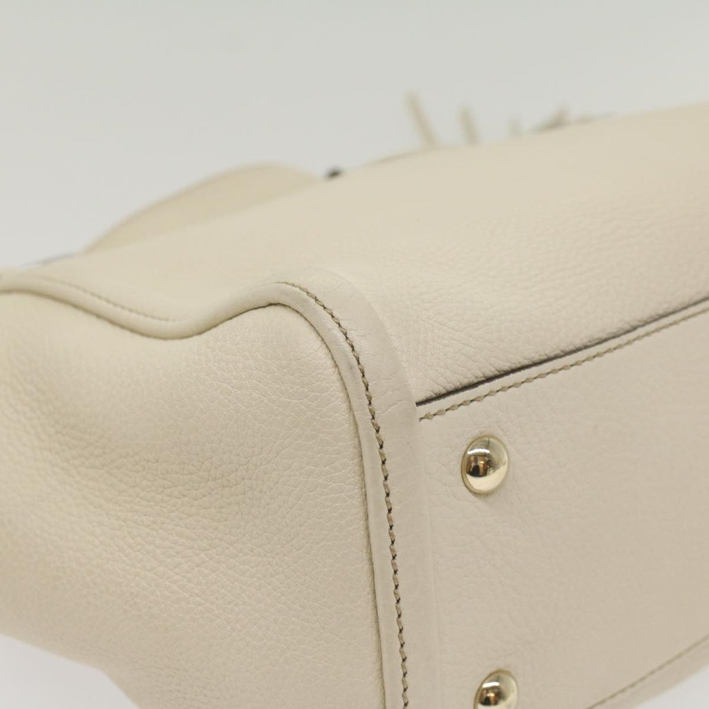 GUCCI Soho Hand Bag Leather 2way White 336751 yk9136