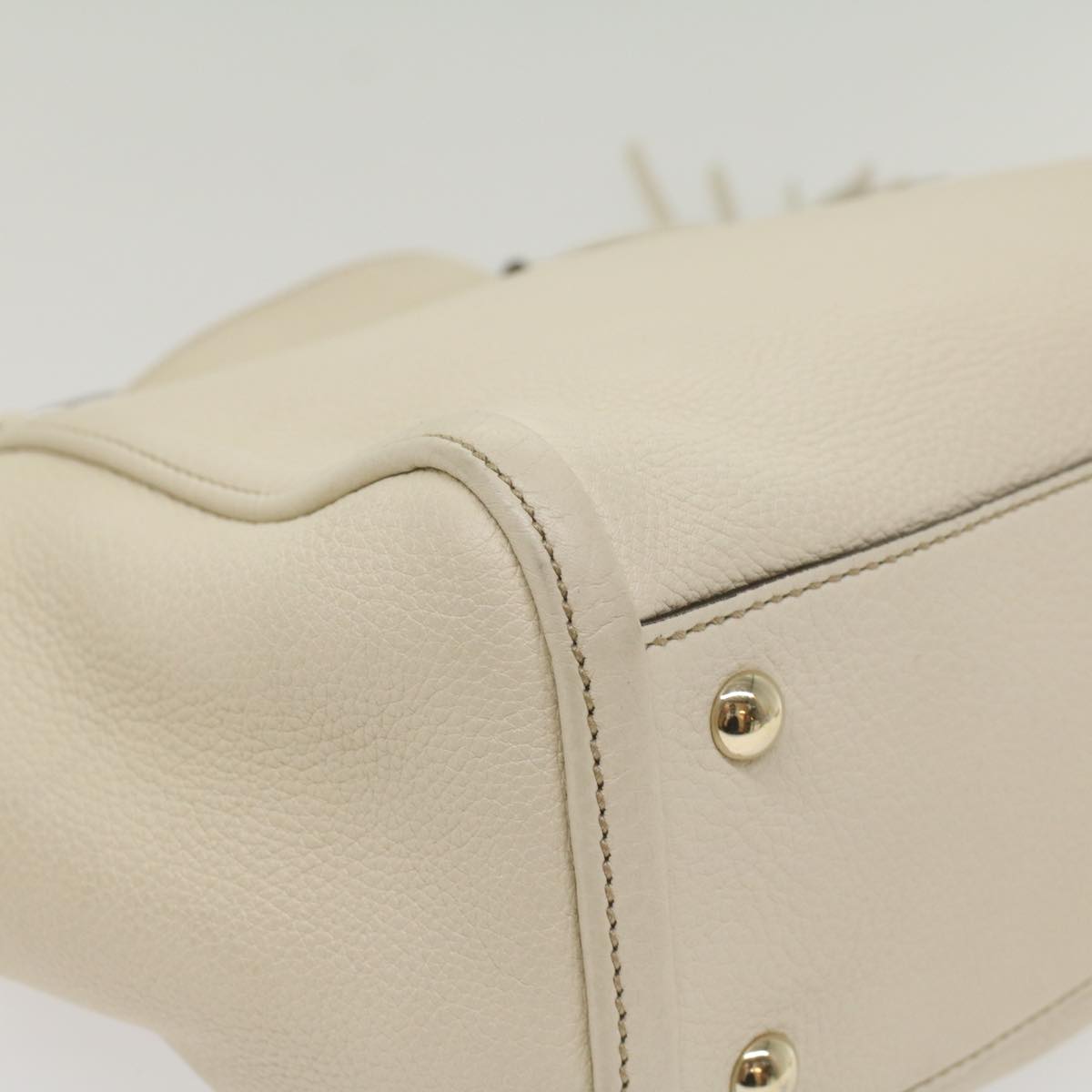 GUCCI Soho Hand Bag Leather 2way White 336751 yk9136