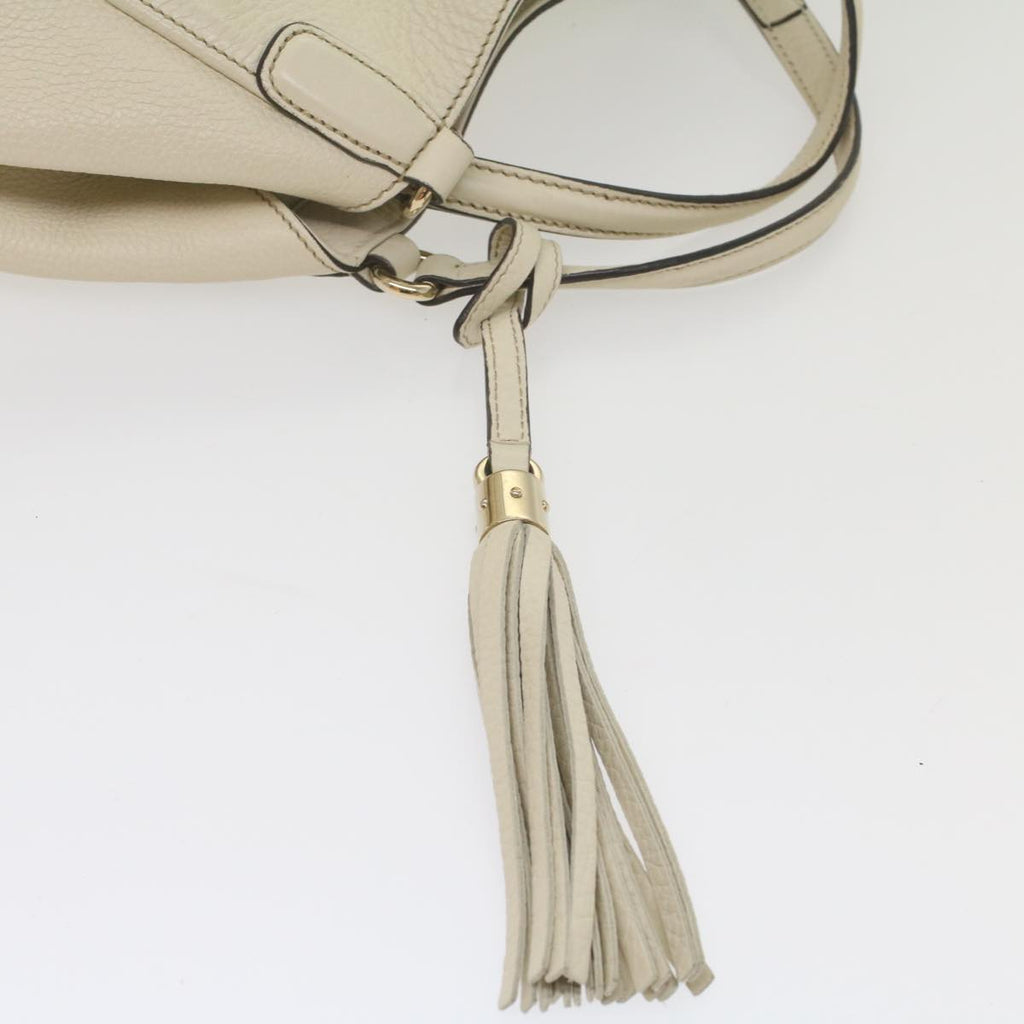 GUCCI Soho Hand Bag Leather 2way White 336751 yk9136