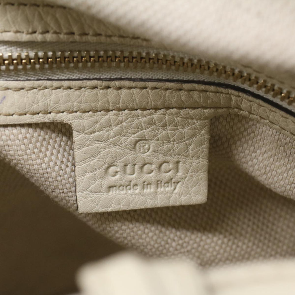 GUCCI Soho Hand Bag Leather 2way White 336751 yk9136