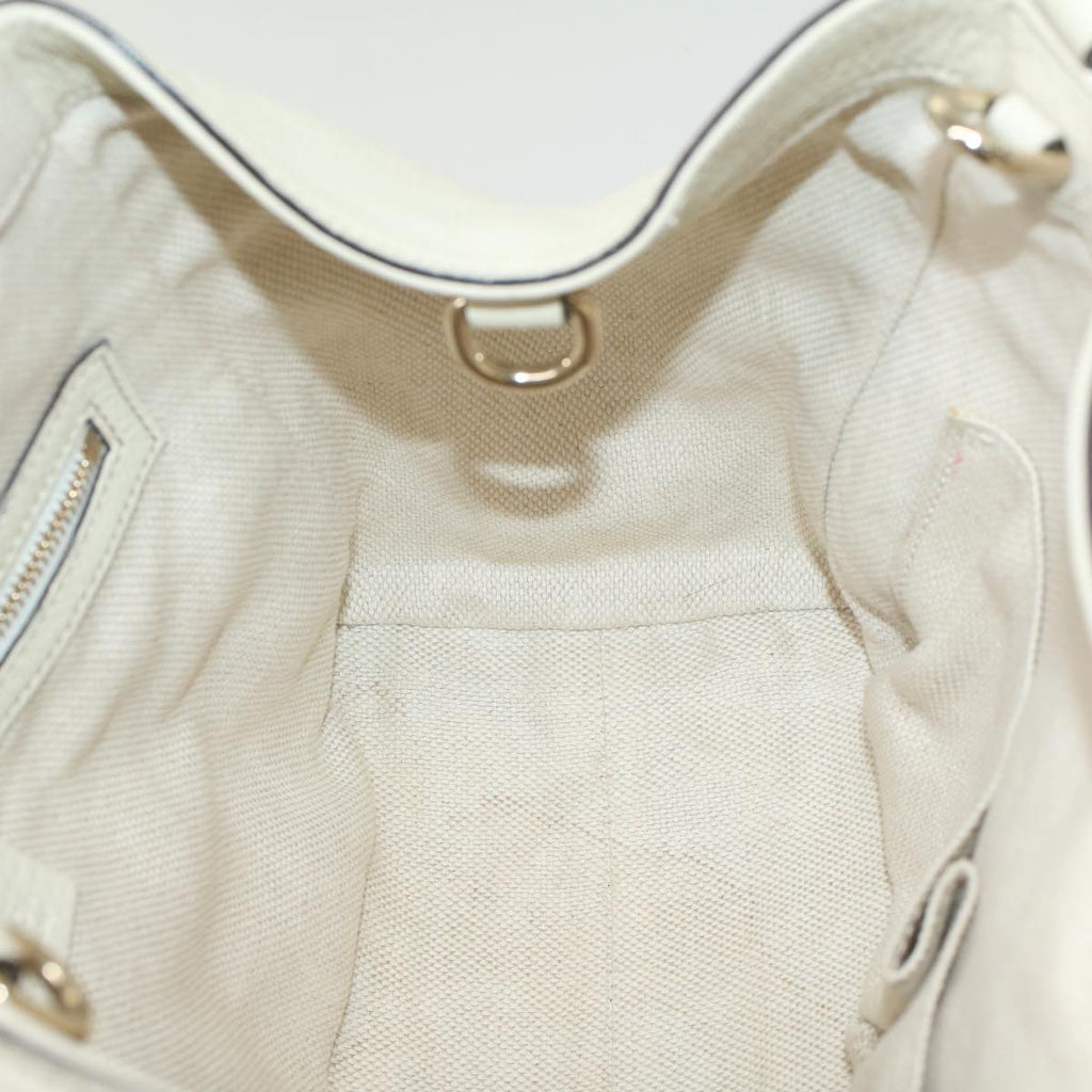 GUCCI Soho Hand Bag Leather 2way White 336751 yk9136