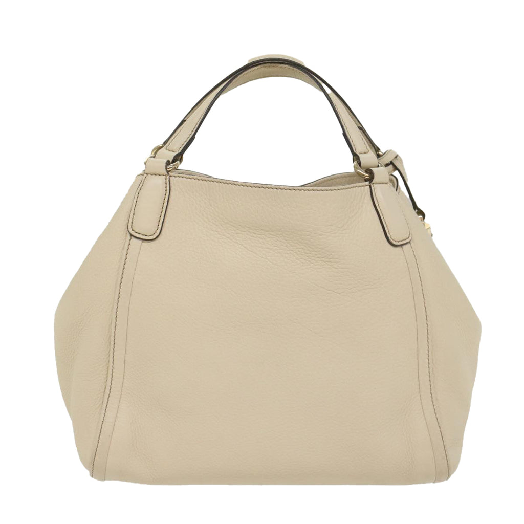 GUCCI Soho Hand Bag Leather 2way White 336751 yk9136