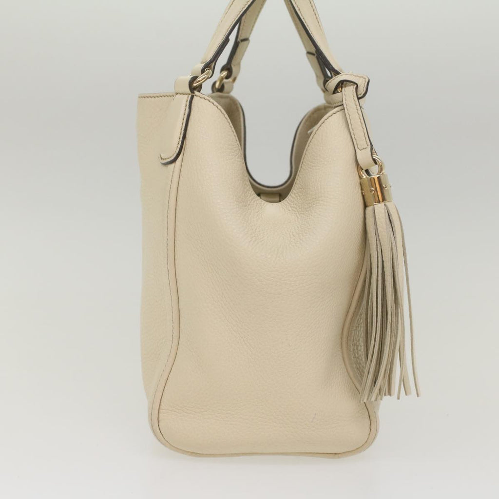 GUCCI Soho Hand Bag Leather 2way White 336751 yk9136