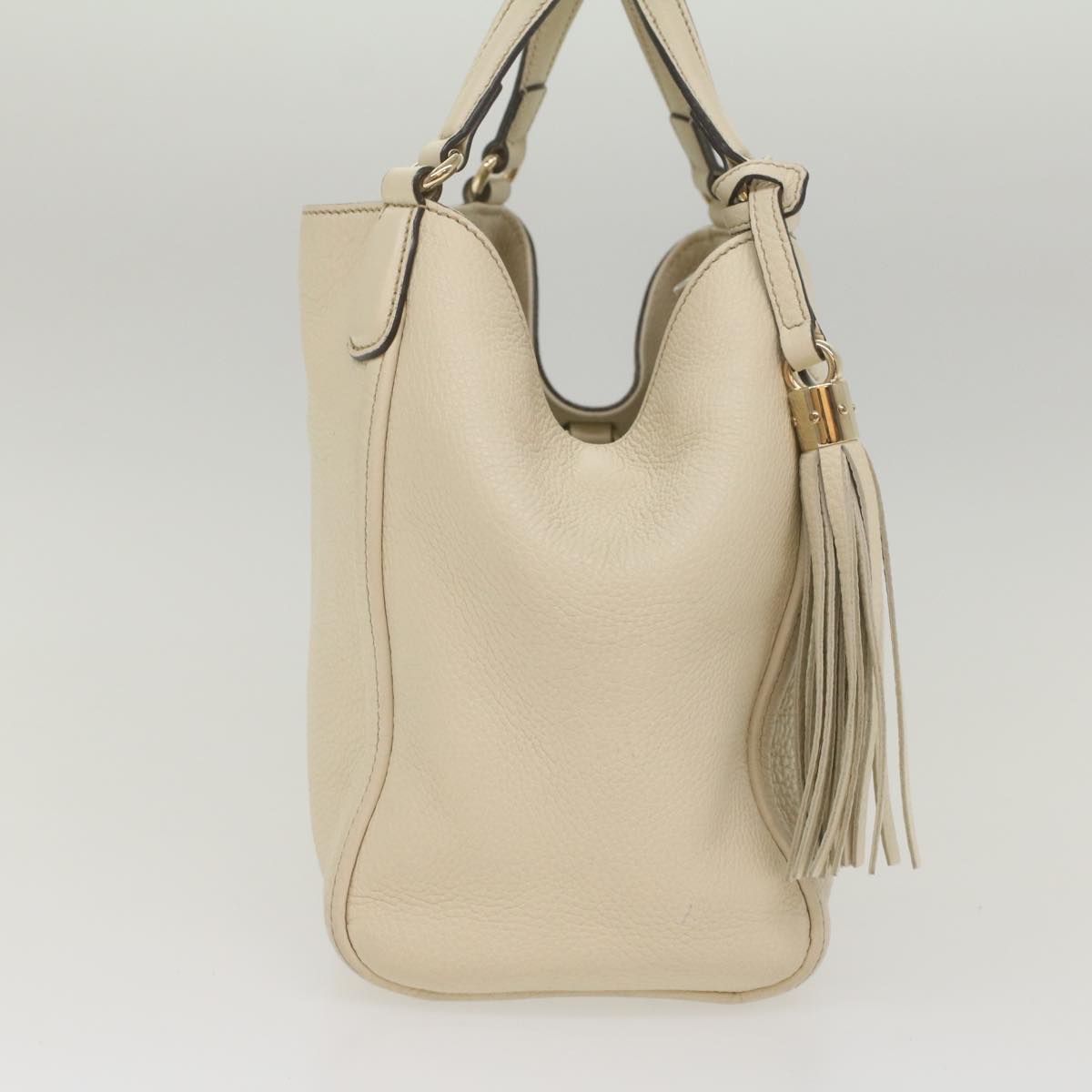 GUCCI Soho Hand Bag Leather 2way White 336751 yk9136