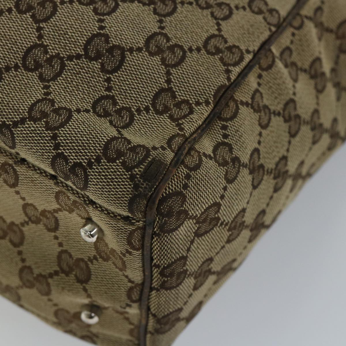GUCCI GG Canvas Web Sherry Line Tote Bag Beige Red Green 145810 yk9155
