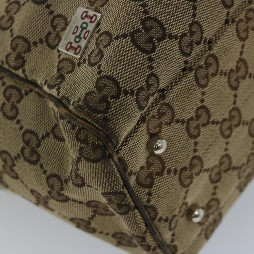 GUCCI GG Canvas Web Sherry Line Tote Bag Beige Red Green 145810 yk9155