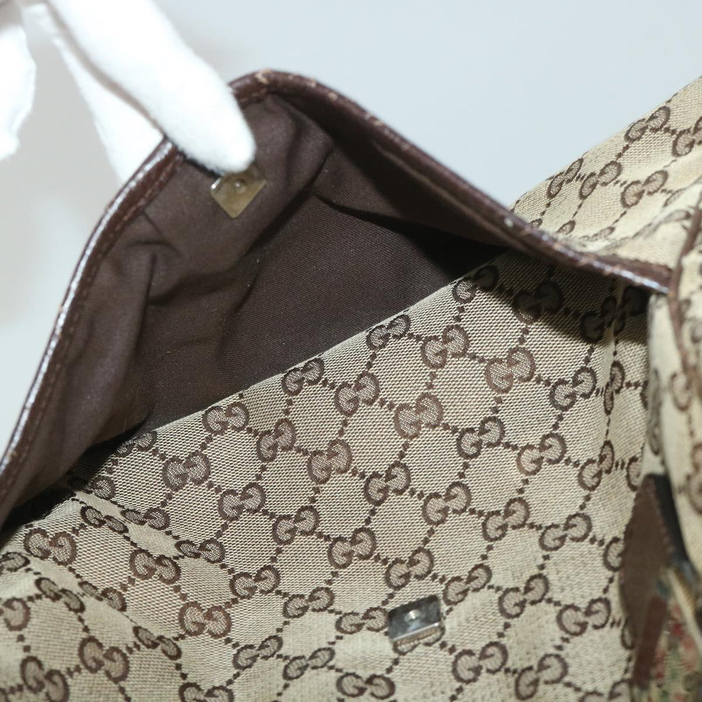GUCCI GG Canvas Web Sherry Line Tote Bag Beige Red Green 145810 yk9155