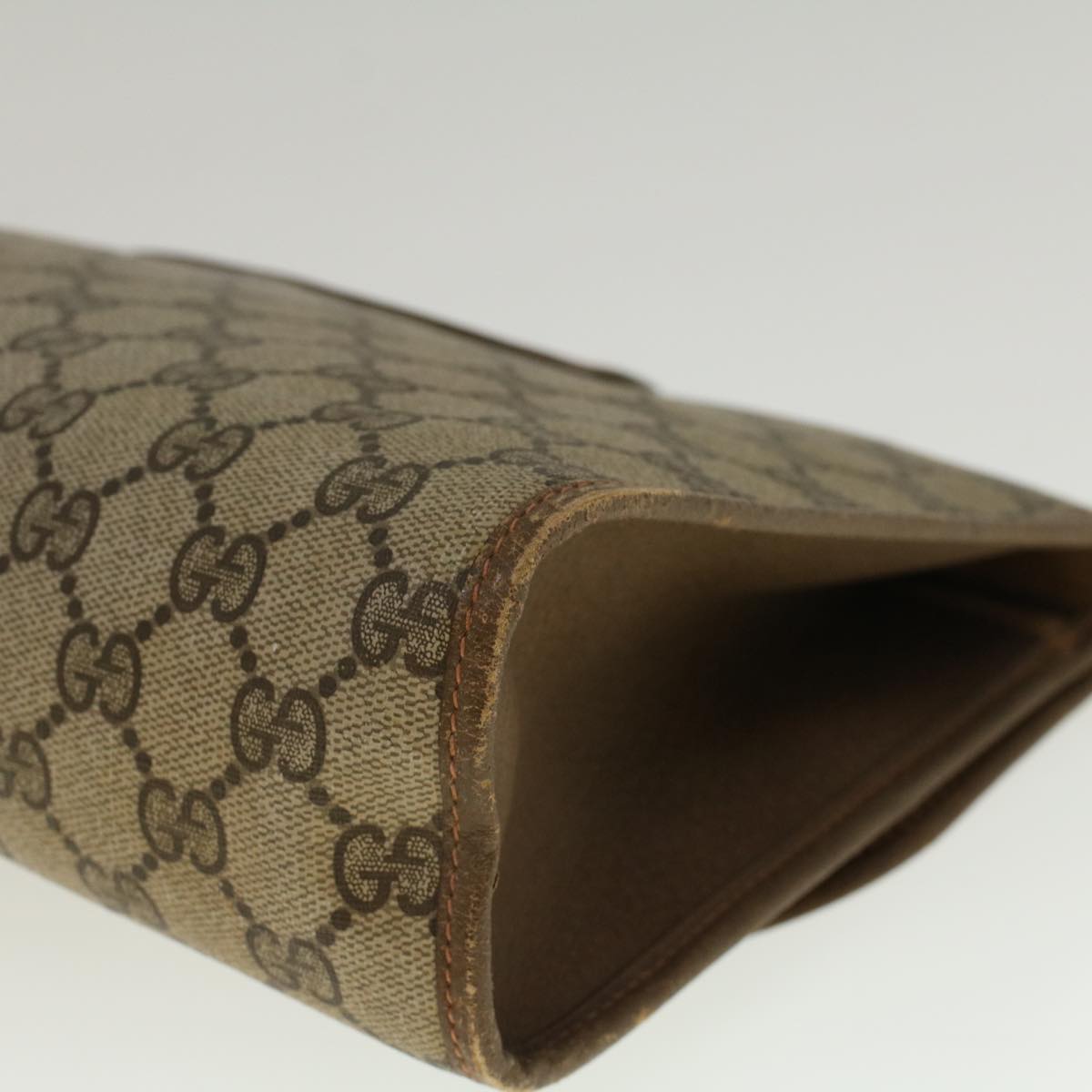 GUCCI GG Supreme Web Sherry Line Clutch Bag Beige Red 89 01 031 yk9173