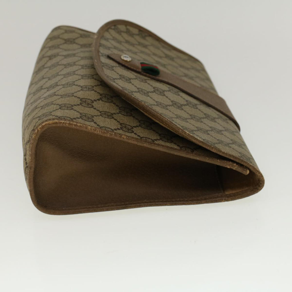 GUCCI GG Supreme Web Sherry Line Clutch Bag Beige Red 89 01 031 yk9173