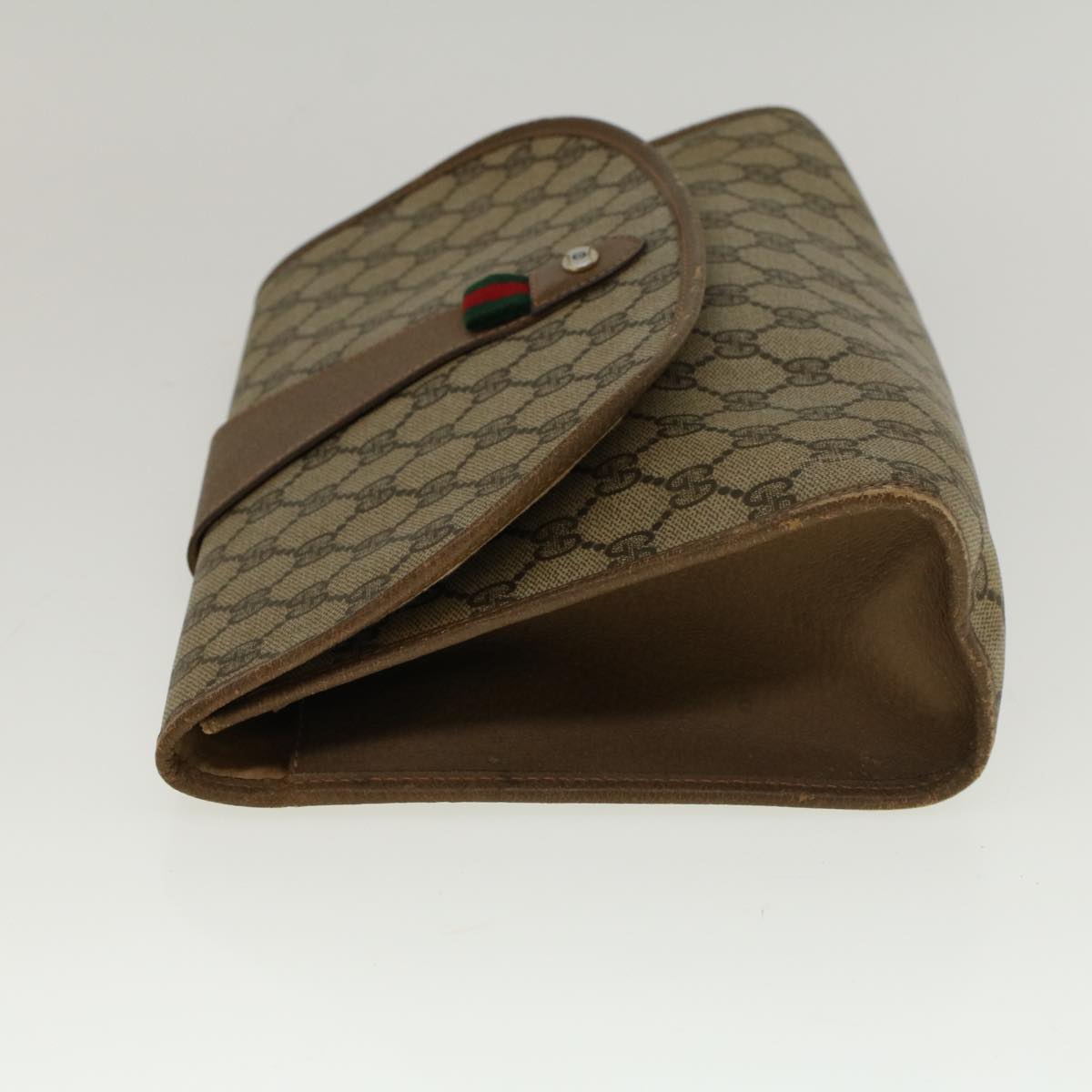 GUCCI GG Supreme Web Sherry Line Clutch Bag Beige Red 89 01 031 yk9173
