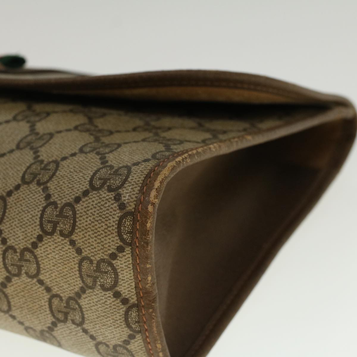 GUCCI GG Supreme Web Sherry Line Clutch Bag Beige Red 89 01 031 yk9173