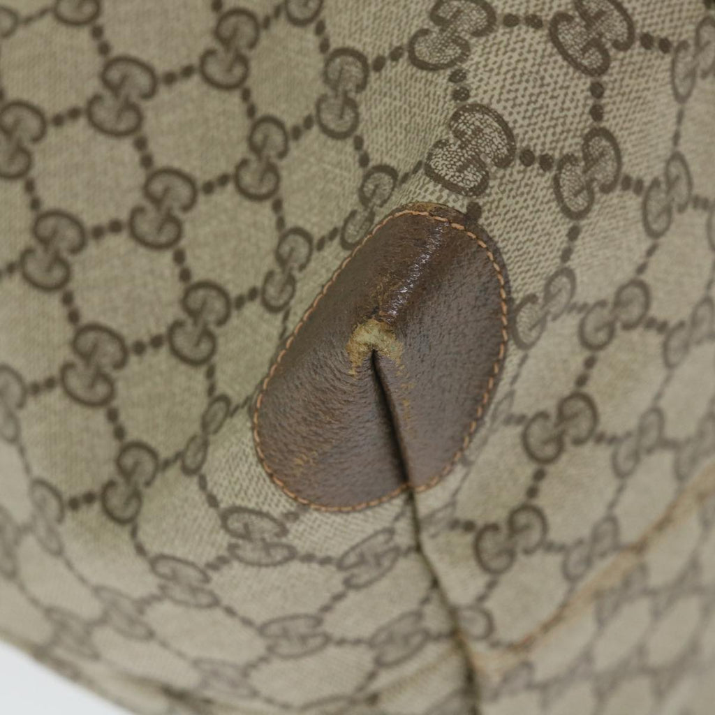 GUCCI GG Canvas Web Sherry Line Boston Bag PVC Leather Beige Green yk9187