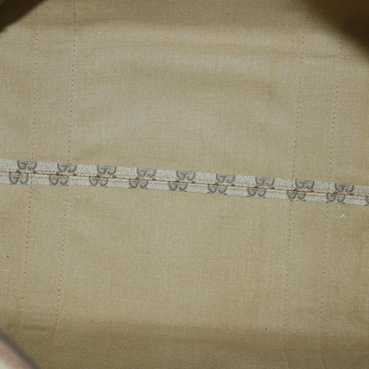 GUCCI GG Canvas Web Sherry Line Boston Bag PVC Leather Beige Green yk9187