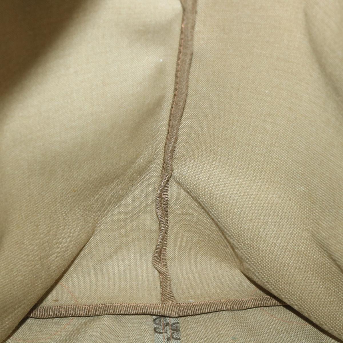 GUCCI GG Canvas Web Sherry Line Boston Bag PVC Leather Beige Green yk9187