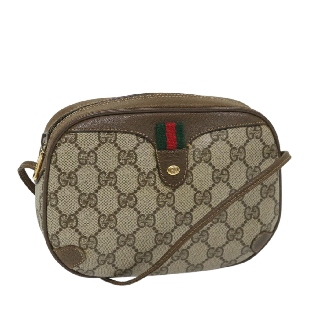 GUCCI GG Supreme Web Sherry Line Shoulder Bag Red Beige 89 02 066 yk9197