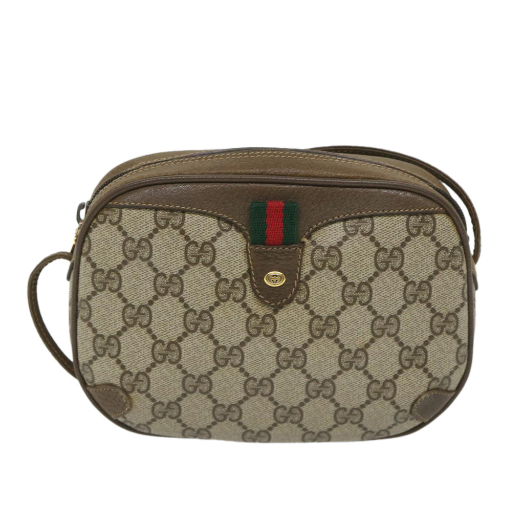 GUCCI GG Supreme Web Sherry Line Shoulder Bag Red Beige 89 02 066 yk9197
