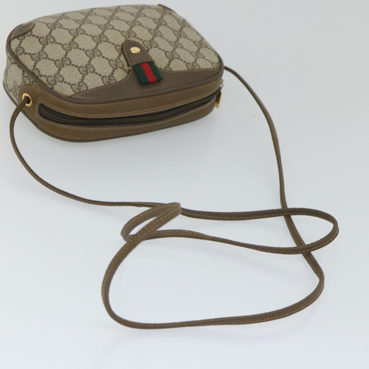 GUCCI GG Supreme Web Sherry Line Shoulder Bag Red Beige 89 02 066 yk9197